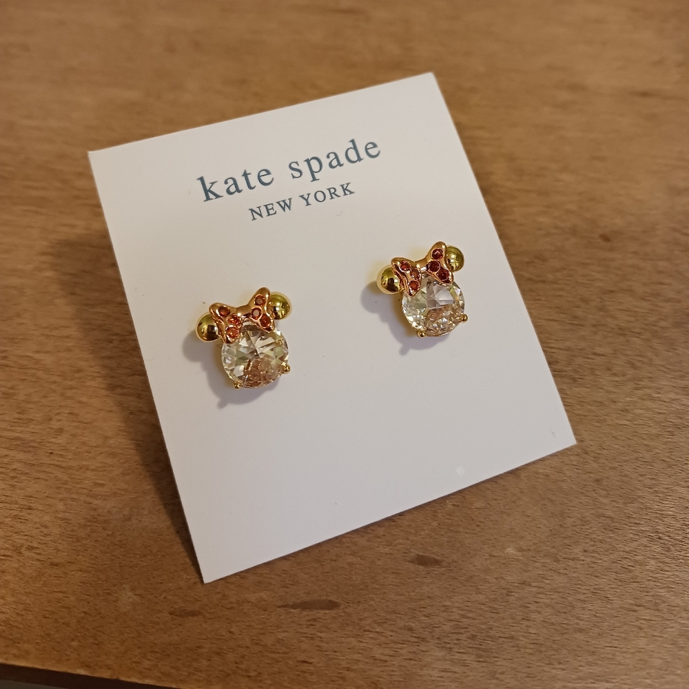 🩷Kate Spade Gold and Pink Minnie Mouse Earrings🩷